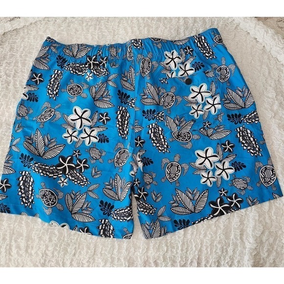Mr. Swim Electric Blue Geo Turtles Pattern Swim Trunk XXL - Picture 3 of 4
